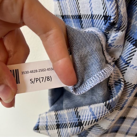 🌼 5/$25 UKIDS Blue White Black Plaid Sleeveless Shift Dress Girls Size 7/8 - Picture 6 of 8